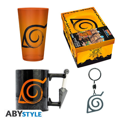 NARUTO MUG GLASS KEYCHAN GIFT SET