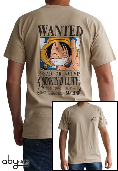 ONE PIECE WANTED LUFFY T/S L