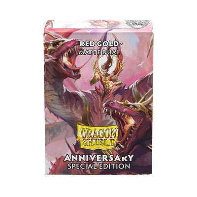 100 STANDARD MATTE DUAL SLEEVES - SPECIAL EDITION - POMEGRANATE/GOLD