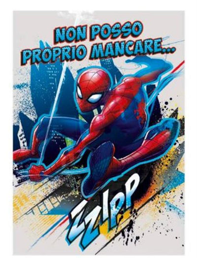 MARVEL - BIGLIETTO AUGURI (COMPLEANNO) - 11.8X16.8 - SPIDER-MAN (NON POSSO PROPRIO MANCARE...ALLA TUA SUPER FESTA)