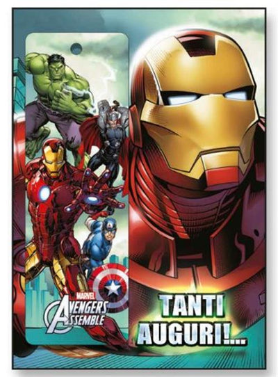 MARVEL - BIGLIETTO AUGURI (COMPLEANNO) CON SEGNALIBRO - 11.8X16.8 - AVENGERS: IRON MAN