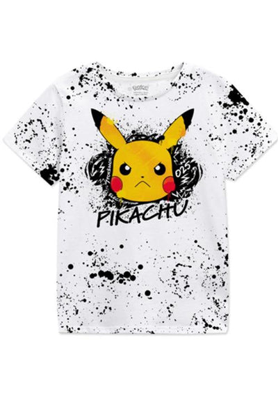 POKEMON - T-SHIRT - PIKACHU SPLAT (KIDS) 7-8 YEARS